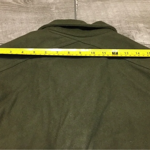 US Army OG-108 Olive Green Heavy Wool Field Shirt Jacket 1950s Vintage Medium